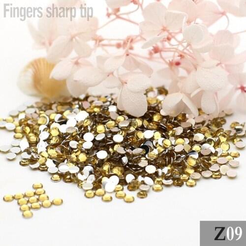 3mm 1000pcs New Crystal yellow Decorative Diamond 14-sided Resin Round Fashion Popular Nail DIY SS12 Z09
