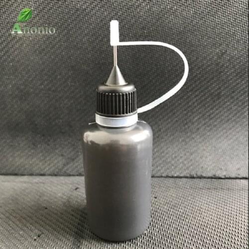 30Pcs/set 30ML Empty PE Plastic Black Needle Bottle Dropper Bottles With Screw Metal Needle Cap Plastic Needle Bottle 00C