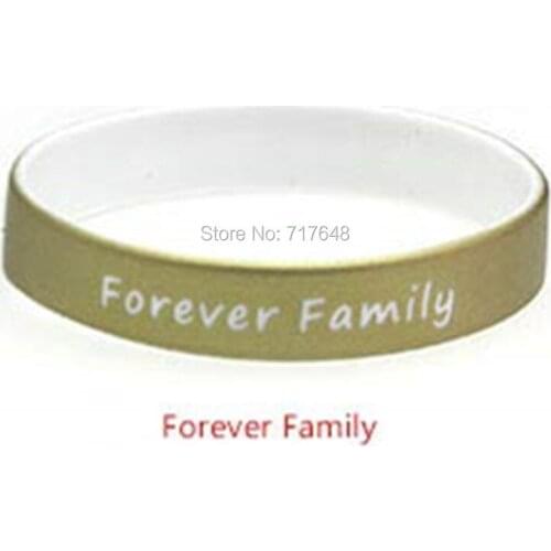 300pcs Love Sentences Forever Family wristband silicone bracelets free shipping by FEDEX A