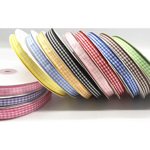 5 yards 10mm Lattice Plaid Polyester Ribbons Bow Ribbon Gift Wrapping Christmas Ribbon DIY Handmade Crafts