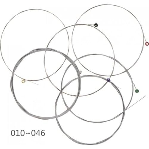 6Pcs/Set Electric Guitar String Normal Light 010-046 Bright Tone Nickel Alloy String for Professional Performance