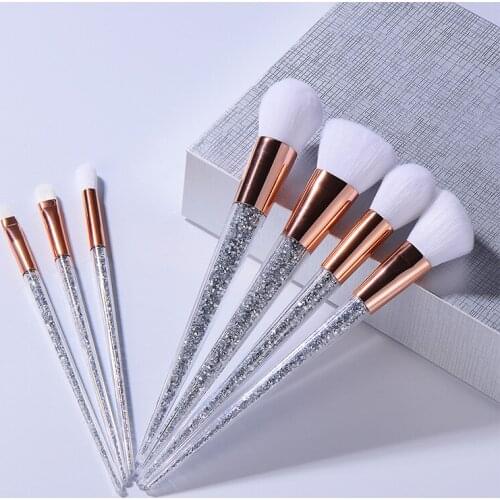 7pcs Diamond Unicorn Crystal Makeup Brushes Set Foundation Blending Powder Eye Face Brush Makeup Tool Kit Maquillaje Profesional