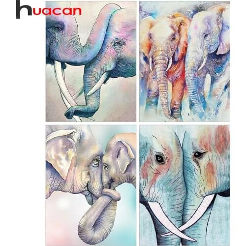 Huacan Diamond Embroidery Mosaic Elephant 5D Diamond Painting New Square Rhinestones Animals Modular Pictures Home Decoration