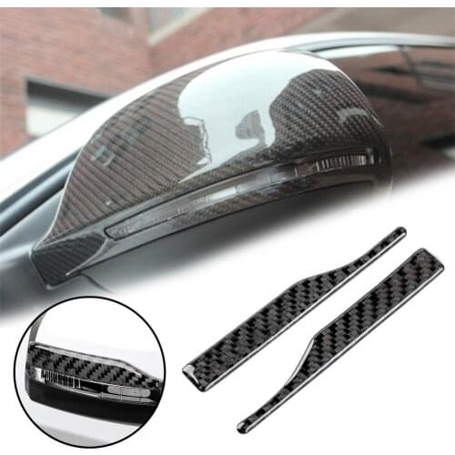 2Pcs Car Sticker Anti-collision Strip Carbon Fiber Rearview Mirror Anti-rub Trim for Audi A4L A6L A5 Q2L Exterior Accessories