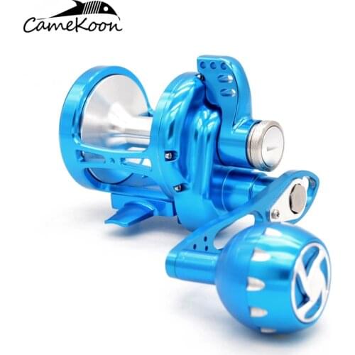 CAMEKOON Full Metal Conventional Saltwater Lever Drag Fishing Reel Max Drag 35KG Deep Sea Boat Trolling Reel