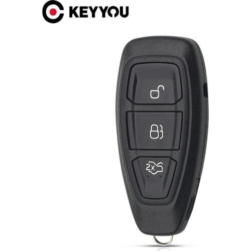 KEYYOU Key Shell Cover Fob 3 Buttons For Ford Focus C-Max Mondeo Kuga Fiesta Replacement Smart Remote Car Key Case HU101 Blade