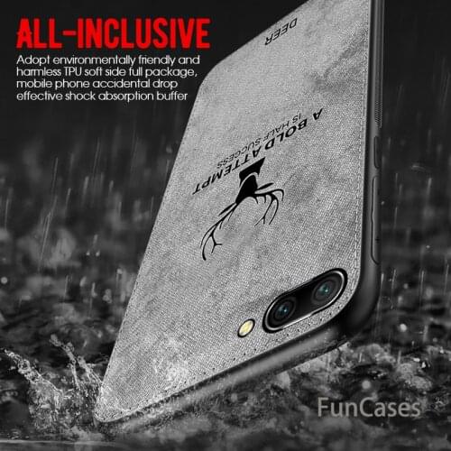 For Huawei P20 Lite Pro Mate 20 Lite 10 Pro P10 Plus Nova 3i 3 3E P Smart Plus Maimang7 Cloth Texture Embossed Deer Cover Case