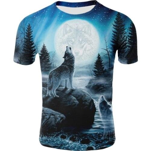 Animal Wolf Graphics tshirt 3D print novelty T shirt fashion Casual men clothing T-shirt brand design Hipster Short sleeve tops