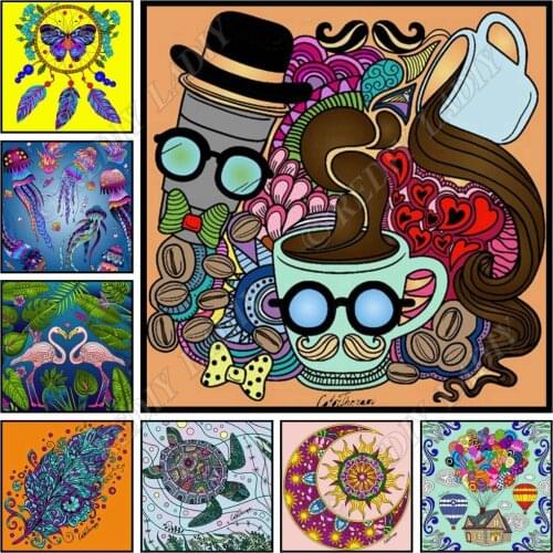 Full Square / Round Diamond Painting Coffee & Love Diamond Embroidery Crystal Mosaic Picture Beaded Cross Stitch Hobby & Crafts