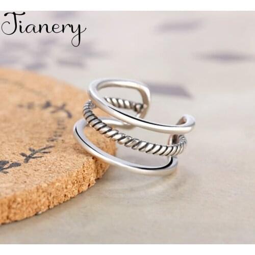 JIANERY Ethnic Style Silver Color Multi-layer Rings for Women Bridal Wedding Vintage Open Finger Rings Christmas Gift