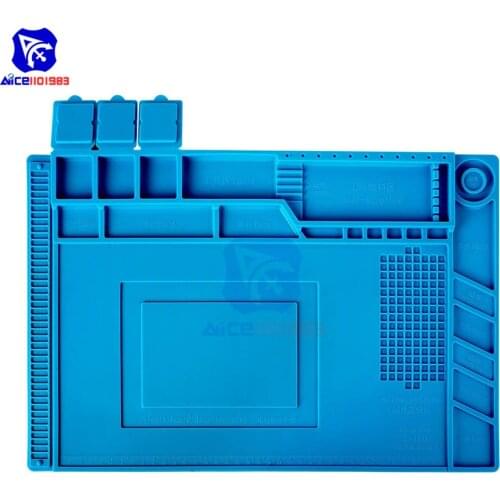 Diymore Soldering Mat Insulation Silicone Magnetic Repair Work Mat Heat-Resistant Soldering Station Mat for BGA 450 x 300mm