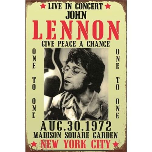 Metal Tin Signs Music Lennon Vintage Wall Decor Coffee bar Signs 12x8 Inches
