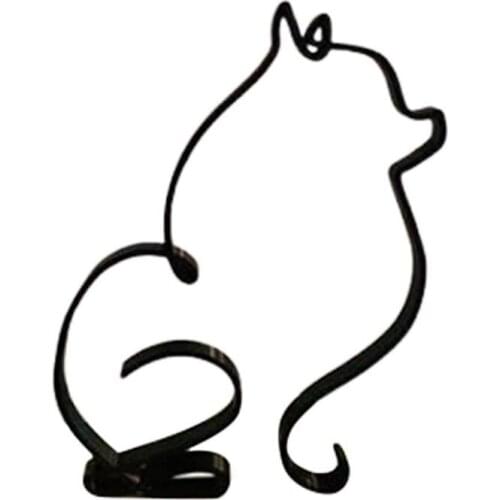 Dog Minimalist Art Metal Sculpture Dog Abstract Line Minimalist Wall Art Modern Art Ornaments For Home Decoration Handicrafts