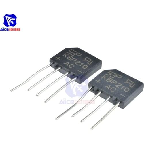 5PCS/Lot Bridge Rectifier Diode KBP210 SIP-4 2A 1000V Single Phase Bridge Rectifier Original Integrated Circuit
