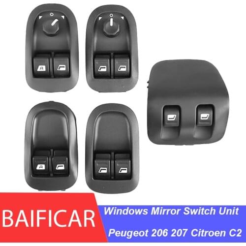 Baificar Brand New Mirror Window Power Control Switch Unit Lifter Button 6554WA 6554WQ For Peugeot 206 207 Citroen C2