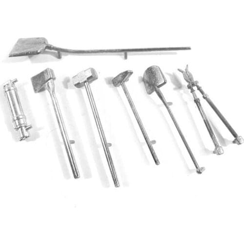 Upgrade Metal Shovel Fire Extinguisher Hammer Tool Set for 1/16 Henglong German Tiger I RC Tank Modification Parts