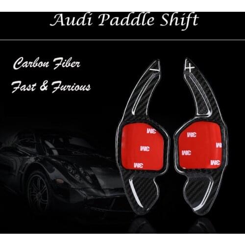Carbon Fiber Wheel Shifter Paddle Shift For Audi A3 S3 A4 A5 A6 A7 A8 TT TTS SQ5 RS3 Q3 Q5 Q7 S5 S6 R8 Car Shift paddles
