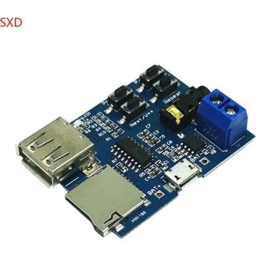 10Pcs HW-188 Mp3 lossless decoding board comes with power amplifier mp3 module mp3 decoder TF card U disk decoding player