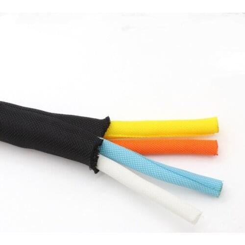 Braided Sleeve Tube ID 5 - 50 mm Open Self-Roll Sleeving Car Audio Cable Sheath