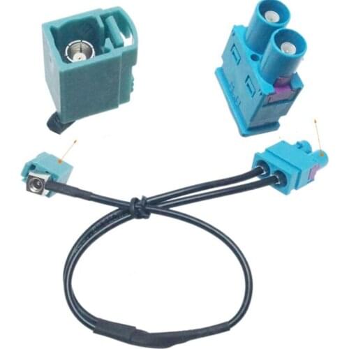 1 Female To 2 Male FAKRA II Radio Antenna With Booster Adapter For Volkswagen/Skoda/Audi OEM Stereo Head Unit