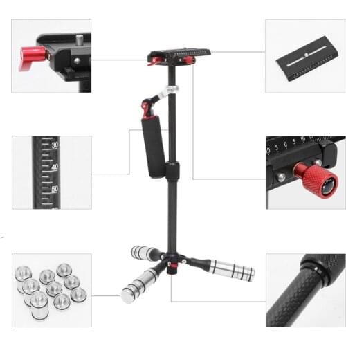 Selens Mini Handheld Stabilizer Carbon Fiber steadicam for DSLR Video Camera Portable light Steady cam Better than S40 S60T