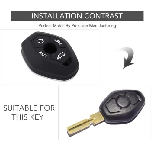 Silicon Car Fob Case Holder Shell Protector Key Cover Fit for BMW X3 X5 Z3 Z4 3 5 7 Series E38 E39 E46 E83 M5 325i 2 Button Key