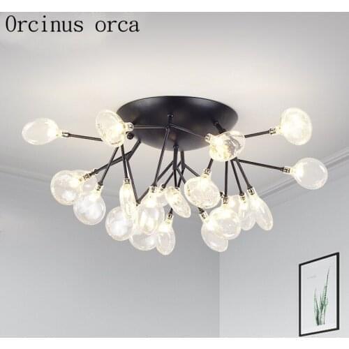 Nordic post-modern firefly ceiling lamp living room corridor bedroom creative personality LED branch ceiling lamp free shipping