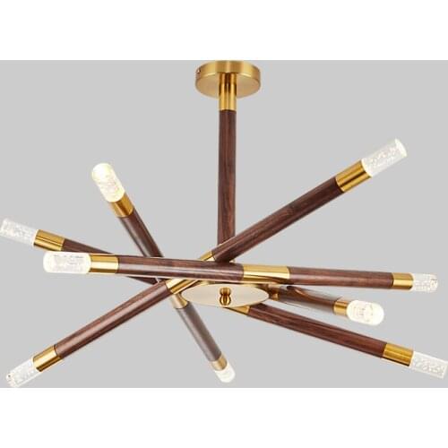 Nordic Modern Restaurant Bar Wood Pendant Lights Walnut Minimalist Strip Led Wooden Hanglamp Home Decor Dining Room Hanging Lamp