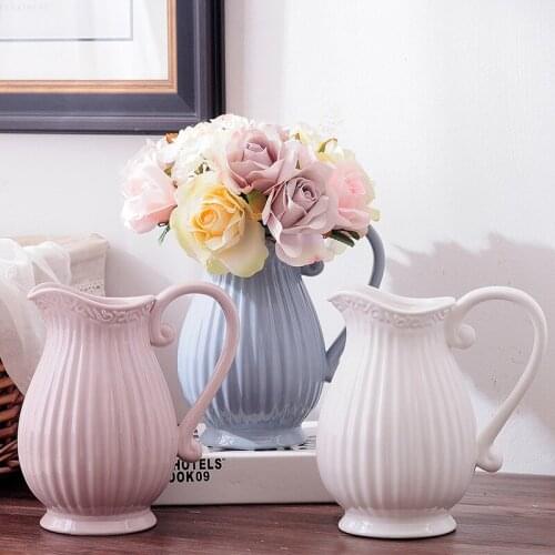 Modern Ceramic Wedding Decorative Vase Modern White Ceramic Vase Artificial Flower Bottle Home Christmas New Year Decoration