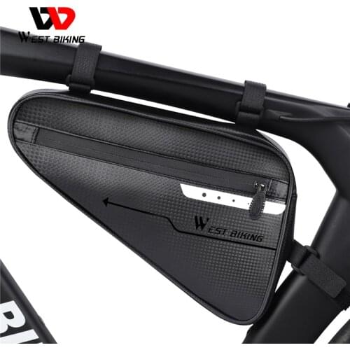 WEST BIKING Cycling Bag Waterproof MTB Road Bicycle Frame Front Triangle Bike Tube Bags Bicycle Repair Tool Pannier Bike Bag