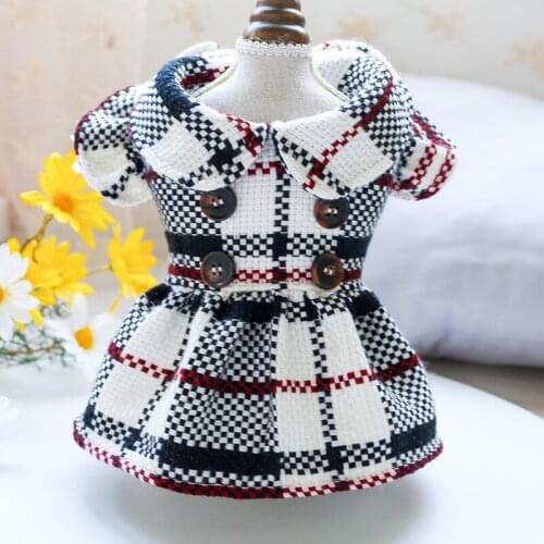 Dog Warm Outfits Winter Clothes Two Feet Pink Black Colors Dog Dresses for Small Dogs Clothing Princess Fragrant Skirts for Dogs