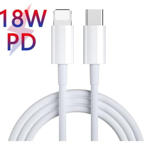 TYPE-C Cable PD 18W Fast Charge Cable for iPhone 12 Pro Max 11 8 XR XS Type-C to Lighning Charger Data Cable for Huawei Xiaomi