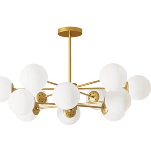 Vintage round ball industrial LOFT Iron chandelier Mordern droplight black Gold hanging light Dining Glass ball classic LED lamp