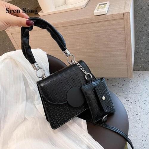 Women Elegant Shoulder Bags And Handbags 2020 New Fashion Retro Crocodile Pattern Bags Ladys Crossbody Bags Make Of Pu Leather