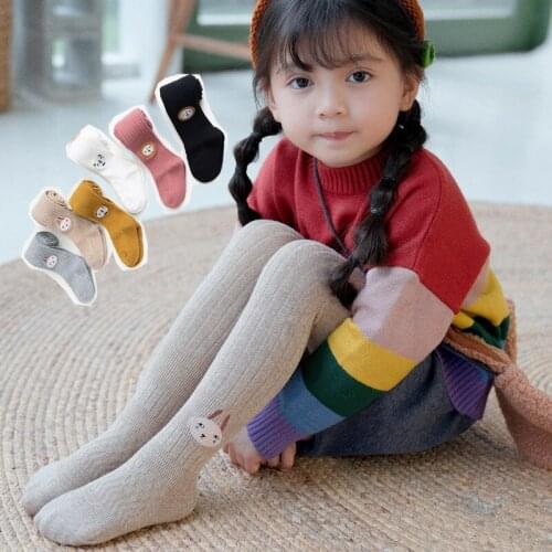 1 Piece Spring Cotton Baby Pantyhose Soft Leggings Cartoon Embroidery Pantyhose For Kids Toddler Skinny Pants Infant Panty Hose