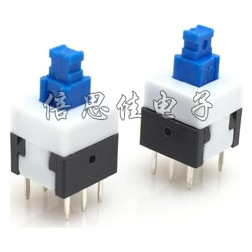 30pcs/Self-locking switch 8X8MM 8*8 Self-locking Tact Switch Double row Self-locking 6 Pin