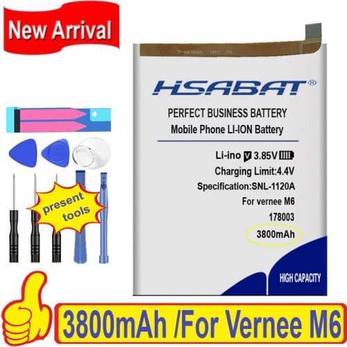 Top Brand 100% New 3800mAh 178003 Battery for Vernee M6 Batteries + free gfit