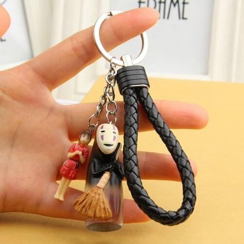 2021 Spirited Away Keychain PVC No Face Male Doll Keyring Toy Fit Women Bag Accessories for Miyazaki Hayao Comic Fans Jewelry