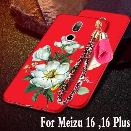 For Meizu 16 Case Cute Cartoon 3D flower for meizu 16 plus case Silicone For meizu 16 M882Q 16plus case meizu 16 cover tpu armor