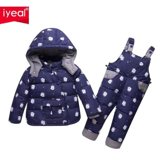 IYEAL Children Baby Girls Boys 90% Duck Down Warm Clothing Set Kids Winter Jacket Jumpsuit Toddler Outerwear Coat Baby Clothes
