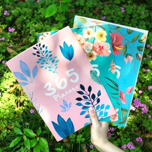2020 2021 A4 Kawaii Flower Monthly Plan Notebook Organizer 365 Days Journals DIY Planner Weekly Notepad Kpop Stationery Gift