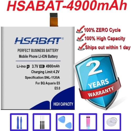 HSABAT 100% New Top Brand 4900mAh E5.0 battery For BQ Aquaris E5 E5 FHD E 5 HD free shipping