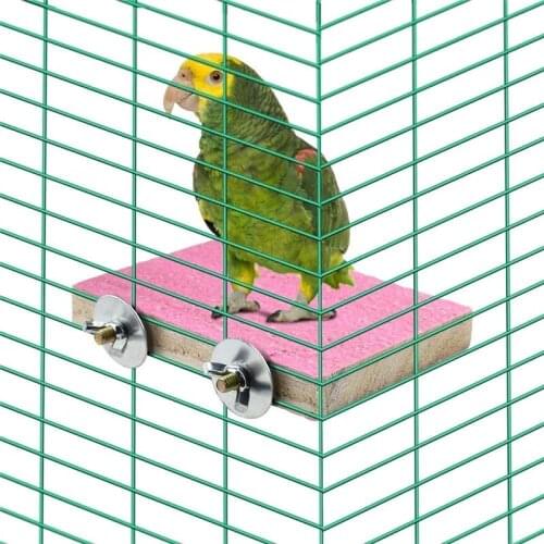 Bird Pet Toy Parrot Cage Accessories Stand Perche Toy Platform Paw Grinding Stick Sleep Chew Perch Natural Wooden Claw Parakeet