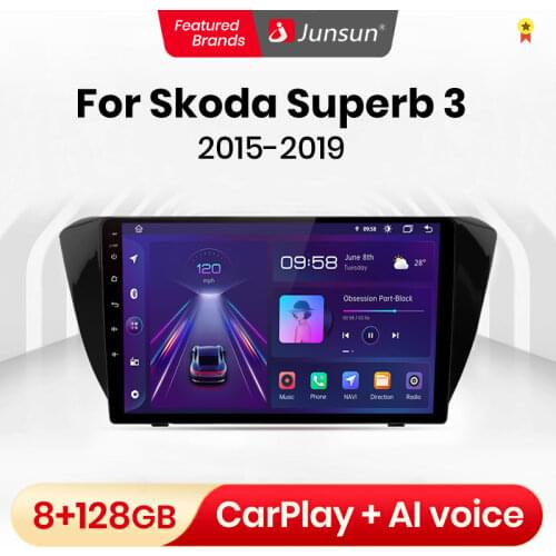 Junsun 6+128G Android 10 android radio coche con pantalla For Skoda Superb 3 2015 - 2019 android auto carplay bluetooth dab+ GPS
