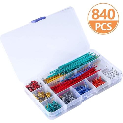 840 Pieces Preformed Breadboard Jumper Wire Kit 14 Lengths Assorted Jumper Wire for Breadboard Prototyping Solder Circuits