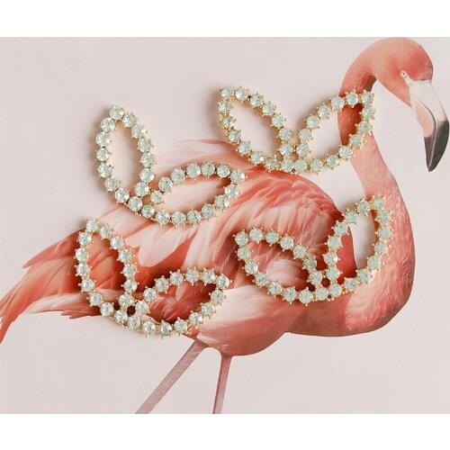 5 pcs/lot New Full Diamond Rabbit Ears Crown Diy Alloy Jewelry Accessories Handmade Hair Accessories Clothing Bags Children