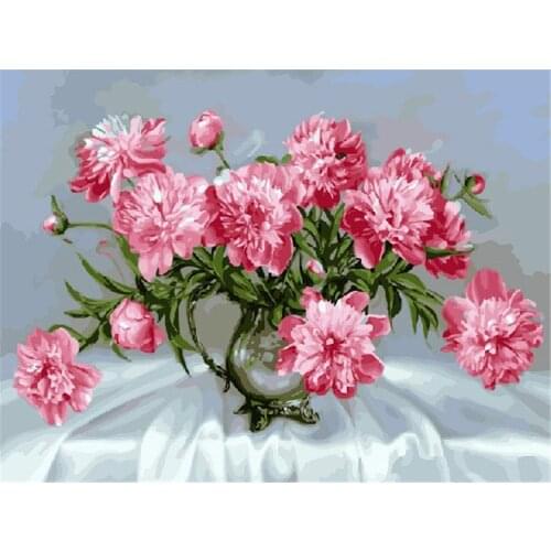 Flowers Pre-Printed 11CT Cross Stitch Set Embroidery DMC Threads Hobby Handmade Sewing Handicraft Room Decor Needle