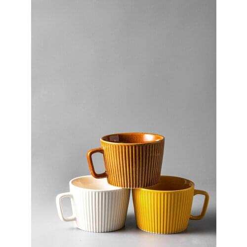 Retro Internet Red Coffee Cup INS Style European-Style Small Luxury Ceramic Mugs Three-Color Optional Afternoon Tea Cups Set