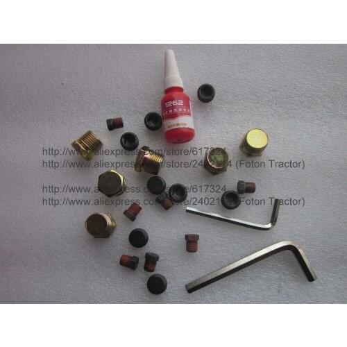 Set of plugs for oil for engine block for YTO LR series 6 cylinders engine, part number