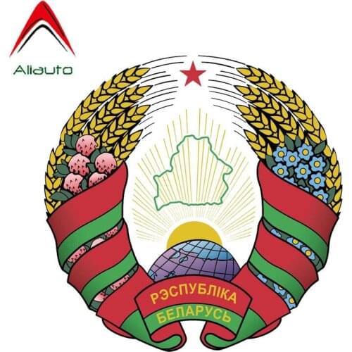 Aliauto Fashion Car Sticker Belarus Coat of Arms Decor PVC Decal Cover Scratches for Kia Rio Passat B6 Jdm Vw Polo, 12cm*12cm